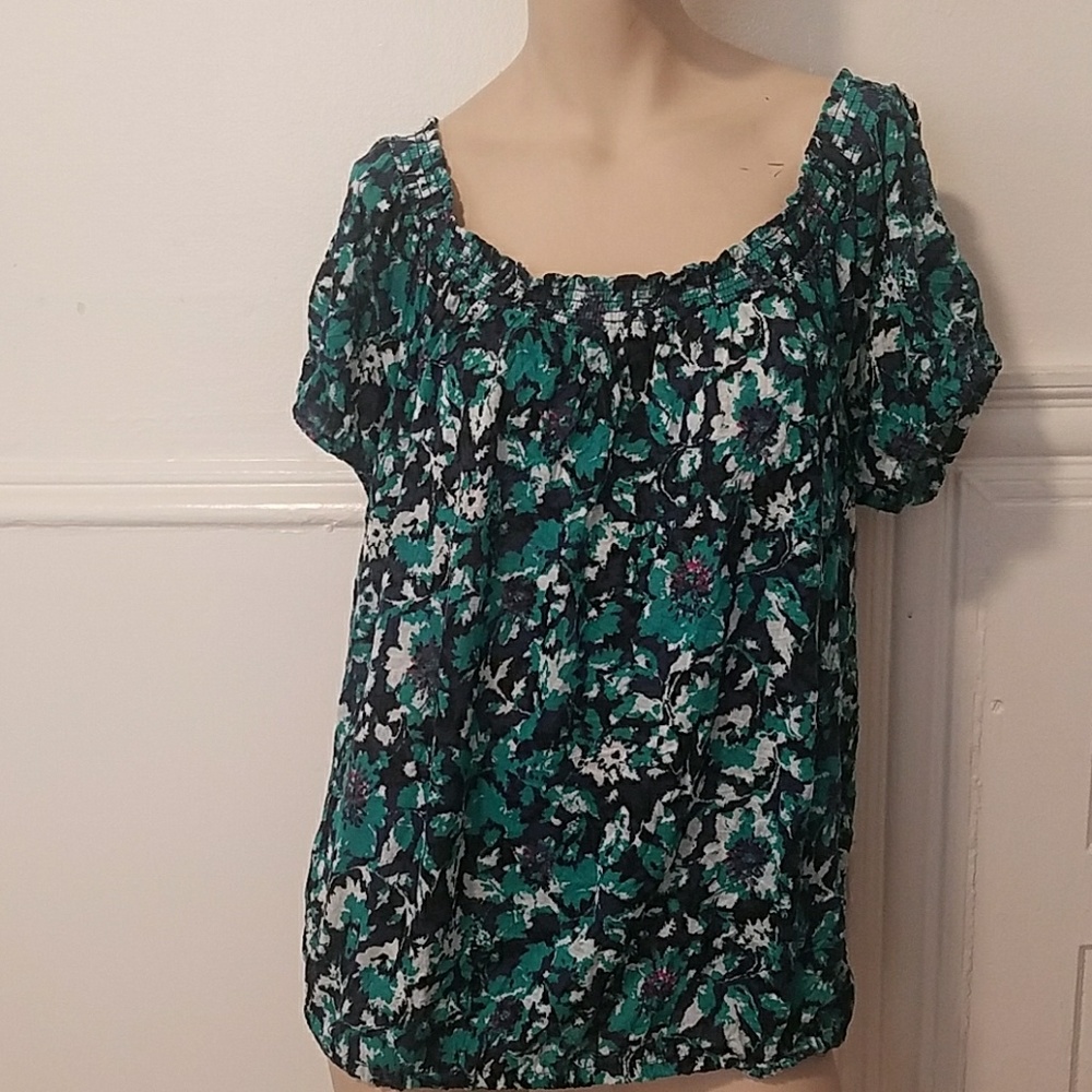 Daisy Fuentes Blue and teal print top